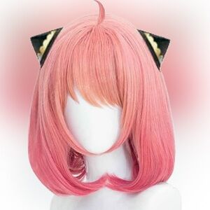 NWOT Anime Anya Forger Pink Bob Style Cosplay Wig - Hair Clips Not Included